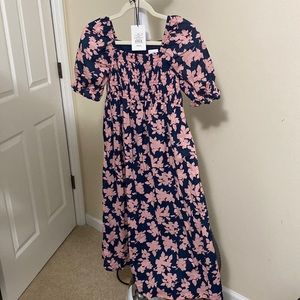 The Nines By Hatch Pink and Blue Floral Maternity Dress